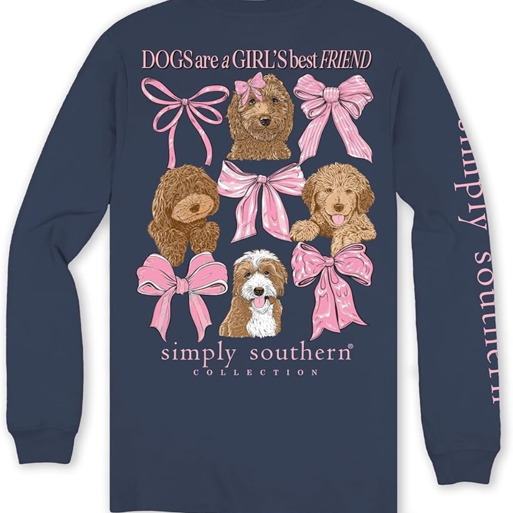 NWT SIMPLY SOUTHERN 💕DOODLE DOG LONG SLEEVE T-SHIRT - Picture 3 of 4